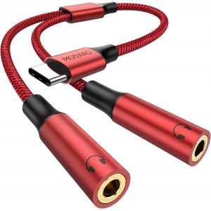 USB C to 3.5mm Jack Adapter,Dual USB C Jack Adapter,Type C to 3.5mm Splitter Earphone Cable Compatible with Pixel 7 6 Pro 5,Galaxy S23 S22 S21,16 Pro Max/16 Pro.[G19] - Neuf