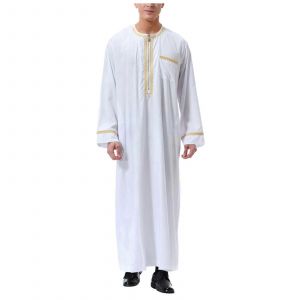 Kaftan Hommes Ramadan Arabe Pri&egrave;re Robe Blanche Abaya Dubai Musulman Ihram Mod&egrave;le 001 Xl - Neuf