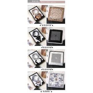 Versatile And Fashionable Floral 70 Imitation Silk Square Scarf, High-End Wave Point Neck Scarf, Choose From 3 Sets - Neuf