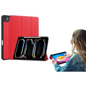 &Eacute;tui pour iPad Pro 13 pouces avec porte-crayon - &Eacute;tui &agrave; rabat antichoc - Rouge - Neuf