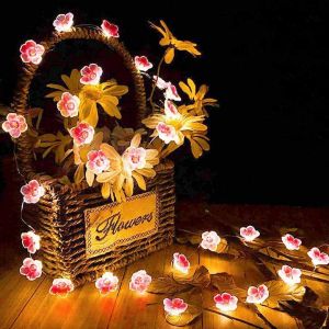KAL-Guirlande Lumineuse Rose, 4M 40Led Guirlande Fleur Cerisier Lumineuse, Timer, Guirlande Led Étanche Décoration Chambre, Mariage - Neuf