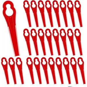 Lot de 100 lames de rechange pour tondeuse à gazon - En plastique - 83 mm - Rouge - Neuf