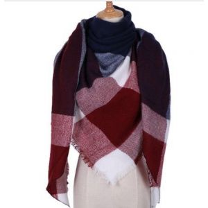 Écharpe Femme À Carreaux, Écharpe Carrée Surdimensionnée, Écharpe D'automne, Écharpe D'hiver, Motif Écossais À Carreaux, Rayures, Motif Écossais, Poncho À Franges Surdimensionné Xxl - Neuf