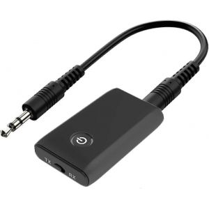 Émetteur et récepteur Bluetooth 5.0,adaptateur audio sans fil 2-en-1 3,5 mm,aptX Low Latency,pour TV/casque/PC/stéréo domestique/haut-parleurs - Neuf