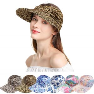 Kal-Visiere Casquette Femme,De Soleil À Large Bord Extérieur,Chapeau De Plage De Protection Solaire Upf50+ Pliable Et À Séchage Rapide,Peut Être Utilisé Pour La Plage,Le Golf,La Course À Pied - Neuf