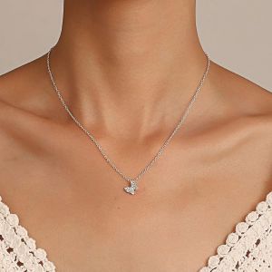 Kales-Collier Pendentif Papillon En Cristal Argent Cz-Mini Ras De Cou Bijoux Pour Femmes Et Filles - Neuf