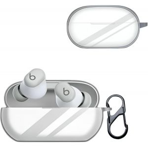 Coque pour Beats Solo Buds, Antichoc en Silicone Souple avec Porte-cl&eacute;s, Anti-Rayures &Eacute;tui de Protection Compatible avec Beats Solo Buds, Transparent - Neuf