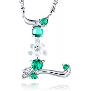 Collier Pendentif Lettre Initial L En Mon Collier Pr&eacute;nom Personnalis&eacute; En Argent Fin 925 Et Oxyde De Zircon Id&eacute;e Cadeau No&euml;l Pour Femme Fille - Neuf