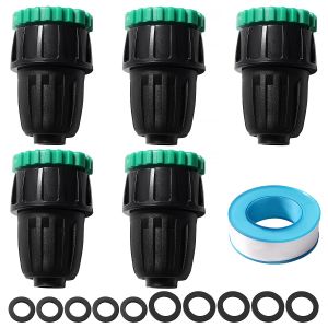 5 Pi&iquest;&iquest;ces G1/2 G3/4 &iquest;&iquest; 13/16 mm Adaptateur de Micro Irrigation, Micro Irrigation Raccord Rapide Convient, Raccords D'irrigation pour l'agriculture, avec Boucle Verrouillage, pour Pelouses - Neuf