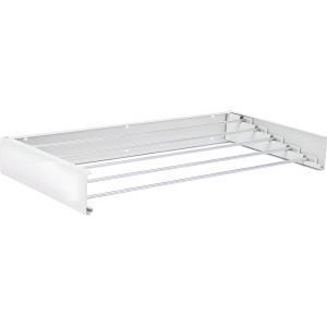 KGABERY-Étendoir À Linge Mural Pliable,Porte-Serviettes,Corde À Linge Rétractable En Métal À 5 Tiges Pour Intérieur Et Extérieur (Blanc,80 Cm) - Neuf