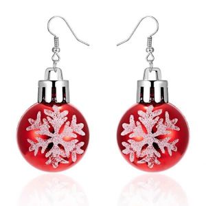 Boucles D'oreilles De Noël En Argent - Boucles D'oreilles En Argent Avec Paillettes Rouges - Neuf