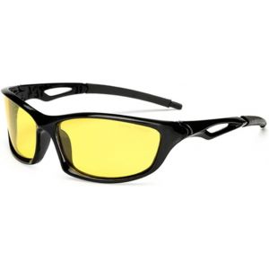 Lunettes Jaune Conduite De Nuit Pour Homme Femme, Lunettes De Soleil Sport Polaris&eacute;es Verre Jaune Vision Nocturne Pour Conduite Cyclisme Peche, 65mm[Z968] - Neuf