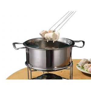 Service &Agrave; Fondue En Acier Inoxydable Avec 6 Fourchettes Pour Fromage Et Chocolat - Neuf