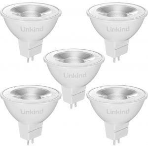 Ampoules Led Gu5.3 Mr16 12v, 5w Equivalent À 50w Lampe Traditionnelle, Blanc Chaud 2700k, 520lm, 36° Angle, Ampoules Led Spot 12v, Non Dimmable, Lot De 5[Amp740084] - Neuf
