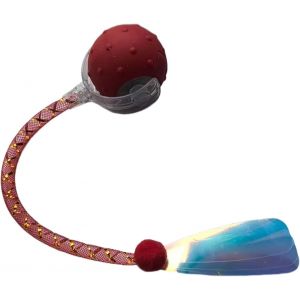 KAL-Jouet Pour Chien Mobile - Balle Intelligente Automatique Pour Chat Avec Queue En Filet Élastique,Stimulation Mentale Exercice Divertissement Jeu Au Sol Intérieur - Neuf