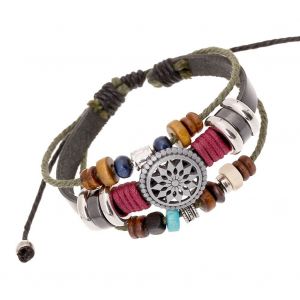 Bracelet Vintage Multicouche En Cuir De Vache Perle, Fait Main, Bijou Cadeau - Neuf