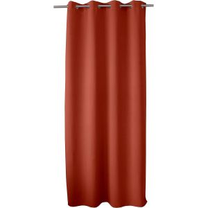 Eryi-Rideau Occultant Avec ?illets Argentés, Terre Cuite, 140x240cm, 100% Polyester, Tissu Certifié Oeko-Tex, Collection Réglisse - Neuf