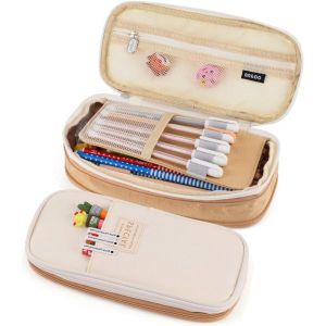 ERYI-Toile Trousses Scolaire Évolutif Petite Poche Crayon Case Grande Capacité Trousse À Crayons Couleur Unie Filles Garcon Pencil Case - Neuf