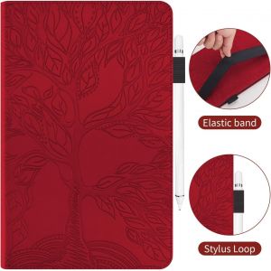 Coque Pour Samsung Galaxy Tab S10+ 2024 /S9+ Plus /S9 Fe+ 12.4 Pouces 2023 Housse De Protection Avec Porte-Pencil &Eacute;tui &Agrave; Rabat Avec Support Fonction Galaxy Tab S10 Plus/S9+/S9 Fe+ Rouge - Neuf