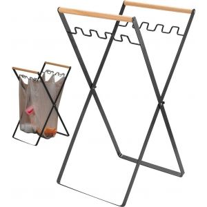 (Blanc) Sac poubelle pliable suspendu, sac poubelle de camping, support de rangement pour pique-nique en plein air, support de sac poubelle de cuisine - Neuf