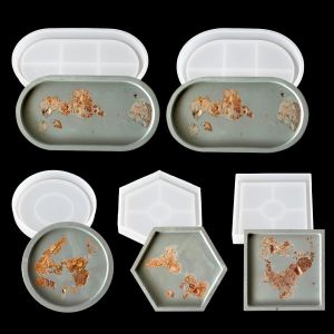 Moule &Agrave; Plateau Dessous De Verre De Resine Epoxy, Moule En Silicone Resine Plateau Pour La Diy Fabrication De Dessous De Verre Et Diy D&eacute;coration Table &Agrave; Manger - Neuf