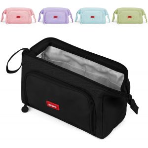 Trousse Scolaire Trousse à Crayons de Grande Capacité Sac à Crayons école Trousse à Maquillage pour Filles Garçons étudiants,Noir - Neuf