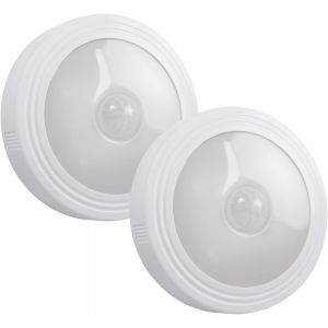 Lot De 2 Veilleuses Led, Veilleuses Led Avec Détecteur De Movement, 6500k Blanc Froid Veilleuse Enfant Pour Chambre Bébé, Cuisine, Couloir, Escalier, Salon, Non Dimmable,¿Piles Aaa¿ - Neuf