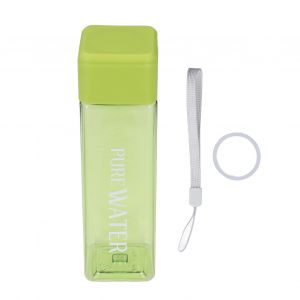 Bouteille D'eau Transparente Et Portable De 500ml, 17oz, Avec Lettres ImpriméEs, Avec Corde De Poignet, Verte - Neuf