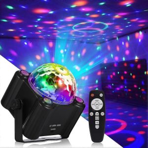 Lumière disco,lumières de fête,boule disco,lumière disco,lumière disco Dj,lumière disco,lumière LED activée par le son avec télécommande pour la soirée dansante Halloween - Neuf