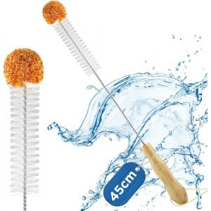 Goupillon Bouteille 45cm Ecouvillon Bouteille, Brosse Bouteille avec T&ecirc;te en Laine Doux et sans Rayures, Brosse de Nettoyage de Bouteilles pour Sodastream, D&eacute;canteur, Bouteilles d'eau- 1 Pinceau - Neuf