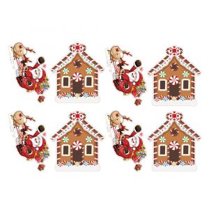 Lot de 4 autocollants de No&euml;l pour fen&ecirc;tre - P&egrave;re No&euml;l, sapin, bonhomme de neige, cloche - D&eacute;corations autocollantes amovibles - Neuf