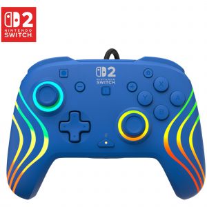 Turtle Beach Afterglow Wave Bleu Manette de gaming RGB filaire Sous licence officielle pour Nintendo Switch 2 - Neuf