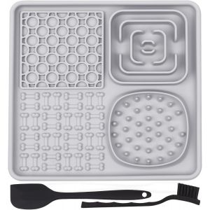 Tapis Anti-Fuite Pour Chien Et Chat Avec Ventouse,Spatule En Silicone Et Brosse,Tapis De Nourriture,Pour Le Bain,Le Toilettage Et Le Toilettage Des Griffes-Sans Bpa - Neuf