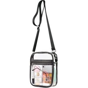 MAA-Sacoche Transparente, Sac à Bandoulière Transparent, Pochette à Bandoulière Imperméable Approuvé par Les Stades avec Sangle réglable, PVC Clear Messenger Bag pour Voyage Sport - Neuf