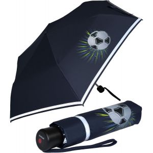 4Kids Parapluie de poche r&eacute;fl&eacute;chissant pour enfant avec bordure r&eacute;fl&eacute;chissante, Wild Horses, 90 cm, Parapluie de poche avec ouverture manuelle - Neuf