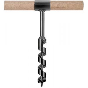 Tarière Manuelle Multifonction Avec Scie Et Bâton En Bois, Outil De Survie Idéal Pour Le Camping Et Les Activités En Plein Air, Poids 0.3 Kg - Neuf