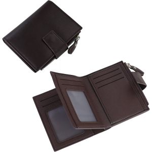 TRAHOO-Portefeuille pour homme - Grande capacit&eacute; - En cuir synth&eacute;tique - Avec fermeture &eacute;clair - Compartiment pour pi&egrave;ces de monnaie - Avec 11 emplacements pour cartes et 2 compartiments pour cartes - Neuf