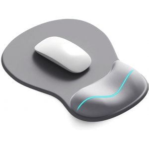 NSIECD-Tapis de Souris Ergonomique avec Repose Poignet en Gel Confort Ultime pour Bureau et Gaming Tapis de Souris Gamer pour Ordinateur et Laptop (Gris) - Neuf