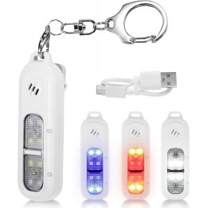 Acdsgd-Alarme De Poche Led &Agrave; Clip - Cadeau De F&ecirc;te Des M&egrave;res - Pour La Marche En Plein Air - 130 Db - Alarme Sonore Avec Clip - Lampe De S&eacute;curit&eacute; Avec C&acirc;ble De Charge Pour La Vie Seule Et La Course - Neuf