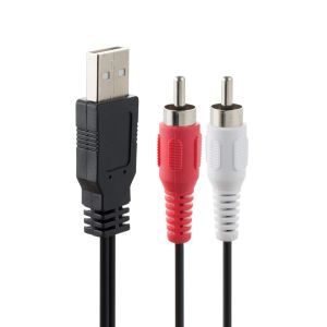 MEVRONISSHOP-C&acirc;ble USB vers RCA, C&acirc;ble RCA vers USB, Convertisseur Audio AV USB 2.0 M&acirc;le vers 2 RCA M&acirc;le pour Cam&eacute;ra Vid&eacute;o Audio Splitter Adaptateur C&acirc;ble 1,5m (USB M/2RCA M) - Neuf