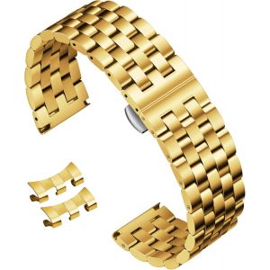 Eryi-Bracelets De Montres En Acier Inoxydable Bracelet Montre En Métal De Remplacement Pour Homme Femme 18mm 19mm 20mm 21mm 22mm 24mm Avec Extrémité Droite Et Incurvée En 7 Couleurs - Neuf