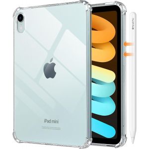 NAERYUT-Étui Pour Ipad Mini (A17 Pro),Coque Pour Ipad Mini 7/6Ème Génération 8,3"" (2024/2021) Housse De Protection Antichute En Tpu Souple Léger Cristal Pour Ipad Mini (A17 Pro) 8,3¿ 2024,Transparent - Neuf