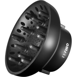 Diffuseur Universel Tr&egrave;s Solide Pour Cheveux Boucl&eacute;s Et Ondul&eacute;s | Accessoire Pour S&egrave;che-Cheveux 4.4-6.6 Cm, Portefeuille Robuste, Anti-Frisottis (Noir) - Neuf