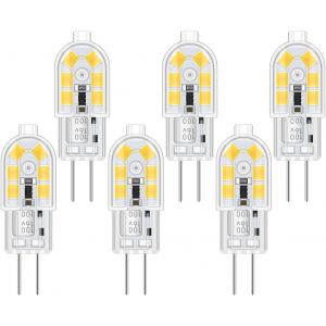KAL-G4 Led 2W 12V Ac/Dc Blanc Froid 6000K Pour Hotte Aspirante, 200Lm, Équivalent Ampoule Halogène G4 10W 20W, Non Dimmable, Bi-Pin Led G4 12V Pour Lustre/Camping-Car, Lot De 6 - Neuf