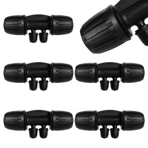 5 Pièces Connecteur de Tuyau en T Barbelé, 4-Voies Raccord de Tuyau D'Irrigation pour Tube 15/20 mm à 4/7 mm, Connecteur d'Irrigation Goutte à Goutte à 4-Voies pour Jardin, Pelouse - Neuf