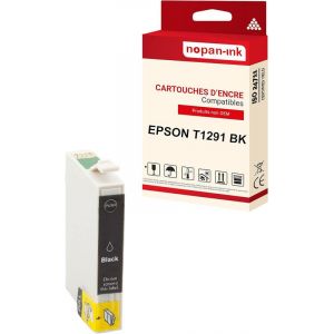NOPAN-INK - x1 Cartouche compatible pour EPSON T1291 XL T1291XL Noir Pomme - Neuf