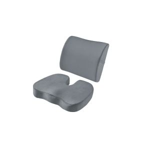 Coussin de si&egrave;ge en mousse &agrave; m&eacute;moire de forme et oreiller de soutien lombaire pour le bureau et la voiture - Neuf