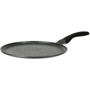 SUBZONAL-714224 Cr&ecirc;pi&egrave;re Fonte d'aluminium &Oslash; 30 cm - Rev&ecirc;tement anti-adh&eacute;sif sans PFOA Whitford Xylan 2 couches effet pierre - Manche thermor&eacute;sistant soft touch - Tous feux dont induction - Neuf