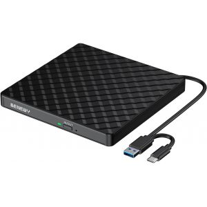 Lecteur CD/DVD Externe pour PC,USB 3.0 Graveur DVD Externe,USB C Lecteur Graveur CD DVD Externe,Lecteur CD Externe pour PC Windows 11/10/8.1/7 laptop/Mac OS/Macbook/Vista/Linux/iMac/Desktops - Neuf