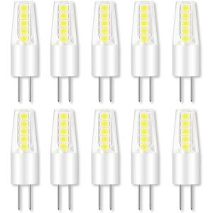 Kal-Ampoule G4 Led 12v 2w Blanc Froid 6000k, 200lm, Équivalent Lampe Halogène G4 10w 20w, Non-Dimmable, Bi-Pin G4 12v Led Ac Dc Pour Lustre, Lampe De Table, Lot De 10 - Neuf